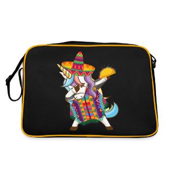 Licorne mexicaine Dabbing Cinco De Mayo avec Taco - Sac Retro - noir/or - Dos