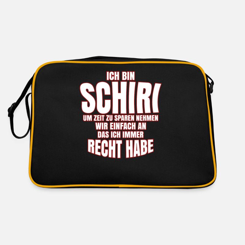 Ich Bin Schiri Lustige Schiedsrichter Sprüche - Retro Tasche - Schwarz/Gold