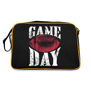 American Football Quaterback Touchdown Gift - Retro Bag - black/gold - Back