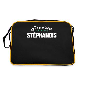 Fier Stéphanois Cadeau Supporter Saint Étienne - Sac Retro - noir/or - Dos