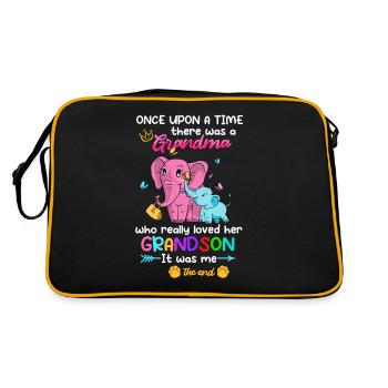La grand-mère éléphant aime son petit-fils - Sac Retro - noir/or - Dos