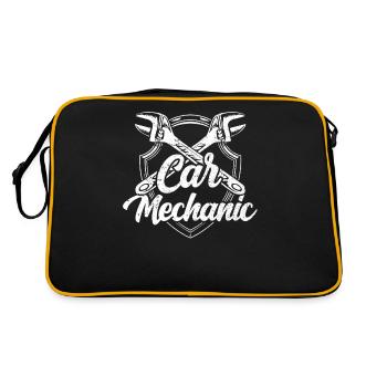 Car mechanic Garage Profession Mechatronics technician - Retro Bag - black/gold - Back