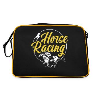 Horse Racing Jockey Horses Racecourse - Retro Bag - black/gold - Back