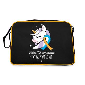 Extra Chromosome Down Syndrome Awareness Gift - Retro Bag - black/gold - Back