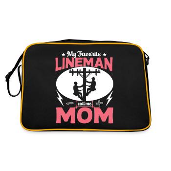 My Favorite Lineman Call Me Mom - Retro Bag - black/gold - Back