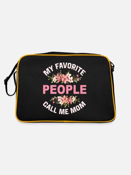 My Favorite People Call Me Mom - Retro Tasche - Schwarz/Gold - Hinten