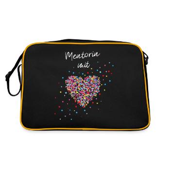 Mentorin mit Herz Chefin Ausbilderin - Retro Tasche - Schwarz/Gold - Hinten