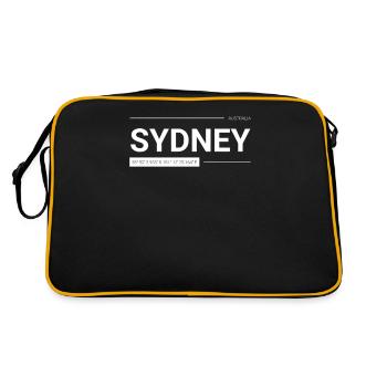 Sydney I Australien Outback Reise Motiv für - Retro Tasche - Schwarz/Gold - Hinten
