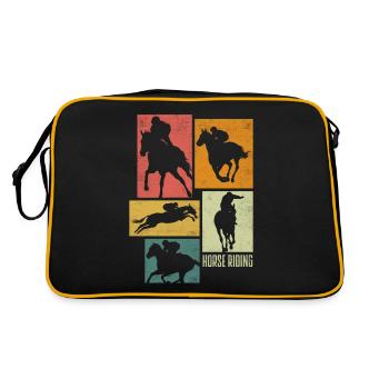 Equestrianism Equestrian Horse Riding Silhouettes - Retro Bag - black/gold - Back