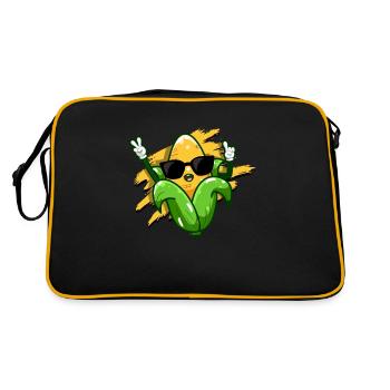 Funny Corn Design Sweet Corn On The Cob - Corn - Retro Bag - black/gold - Back