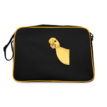 Funny Peking Duck Peeking Farm Duck Lover - Duck - Retro Bag - black/gold - Back