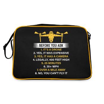 Drone - Retro Tasche - Schwarz/Gold - Hinten