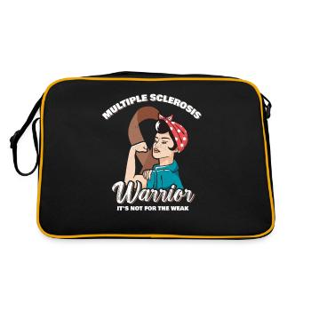 Multiple Sclerosis Warrior It's Not For The Weak - Retro Tasche - Schwarz/Gold - Hinten