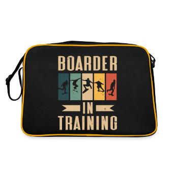 Skateboarder im Training Skateboard - Retro Tasche - Schwarz/Gold - Hinten