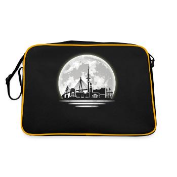 Hamburg Skyline - Retro Tasche - Schwarz/Gold - Hinten