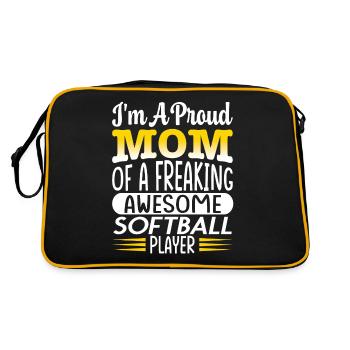 Maman d’un joueur de softball génial et effrayant - Sac Retro - noir/or - Dos