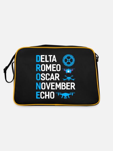 Dji Drone Drone Pilot Gift - Retro Bag - black/gold - Back