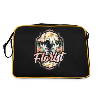 Blumenladen Floristin Pflanze Florist Blume Beruf - Retro Tasche - Schwarz/Gold - Hinten