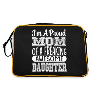 I M A Proud Mom Of A Awesome Daughter - Retro Bag - black/gold - Back