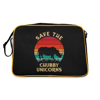 Drôle de rhinocéros sauvez les licornes potelées - Sac Retro - noir/or - Dos