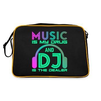 DJ Music Techno Dance Party Gift - Retro Bag - black/gold - Back