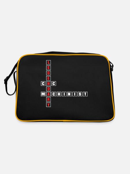 Cnc Machinist Metalworker Machining Legendary Cnc - Retro Bag - black/gold - Back