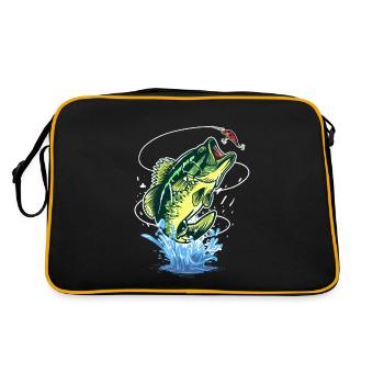 Pêche Appât Perche Pêche Perche Pêcheurs Pêcheurs - Sac Retro - noir/or - Dos