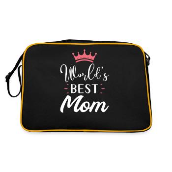 Weltbeste Mama - Retro Tasche - Schwarz/Gold - Hinten