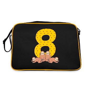 8th birthday - Retro Bag - black/gold - Back