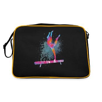 Figure colorée Gymnastique Gymnaste Cadeaux de gymnastique - Sac Retro - noir/or - Dos