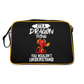 Dragonhead Dragon Drôle Créatures Fantastiques Mignonnes - Sac Retro - noir/or - Dos