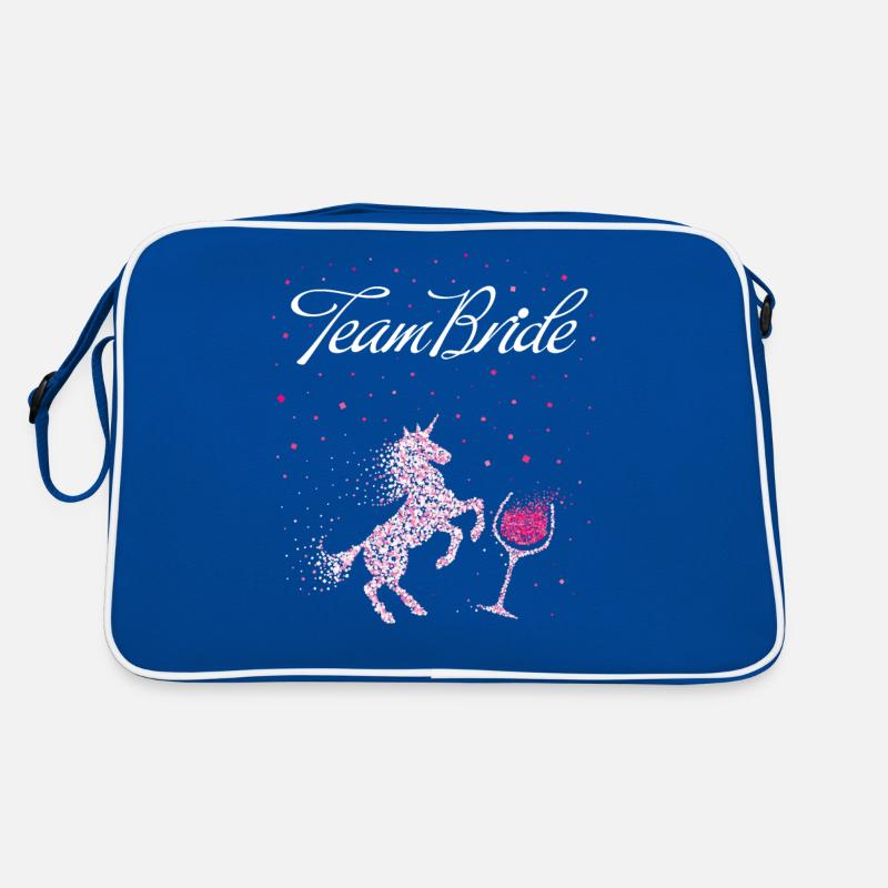Team Bride Einhorn Junggesellenabschied Retro Tasche