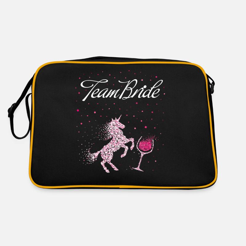 Team Bride Einhorn Junggesellenabschied Retro Tasche