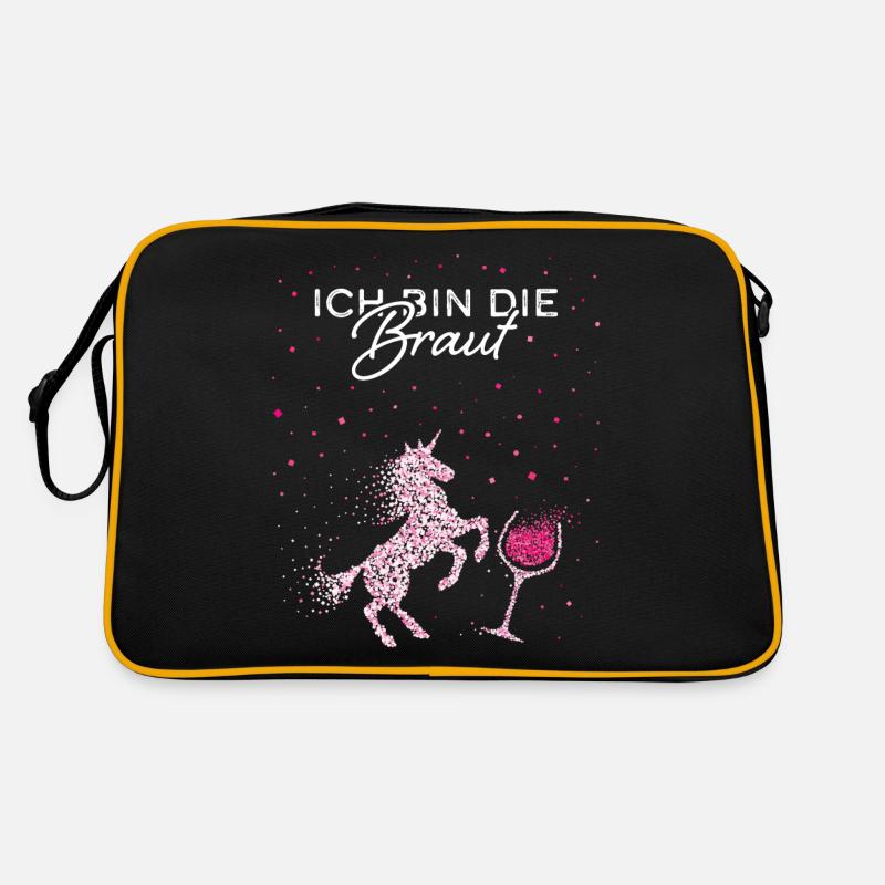 Braut Einhorn Junggesellenabschied Retro Tasche