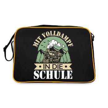 Einschulung - Retro Tasche - Schwarz/Gold - Hinten