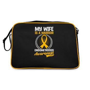 Conscience de l’endométriose Ma femme est une guerrière - Sac Retro - noir/or - Dos