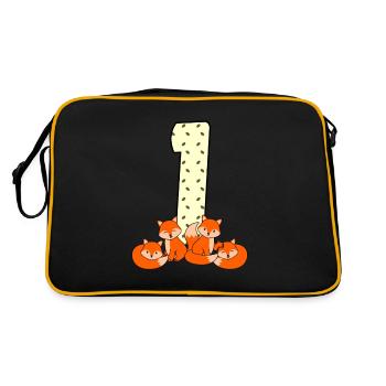 1st birthday - Retro Bag - black/gold - Back