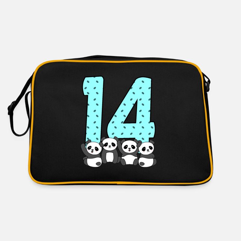 14. Geburtstag - Retro Tasche - Schwarz/Gold