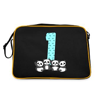1st birthday - Retro Bag - black/gold - Back