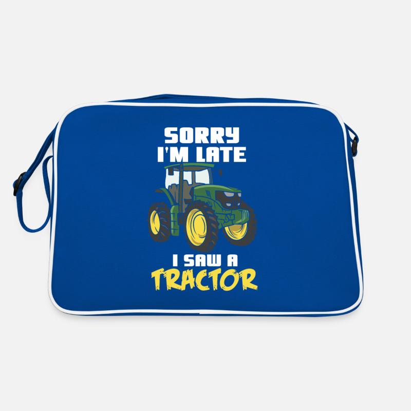 Sorry I'm Late I Saw A Tractor Retro Tasche