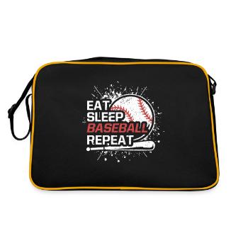 Eat Sleep Baseball Repeat Funny Baseball Lover - Retro Bag - black/gold - Back