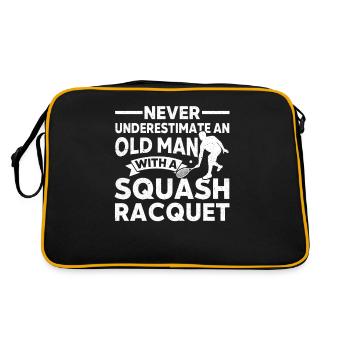 Squash Player Old Man With Squash Racket Squash - Retro Bag - black/gold - Back
