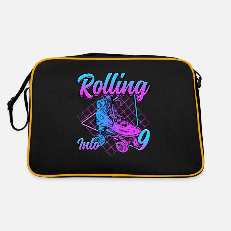 Rolling into 9 Roller Skate Birthday Retro Tasche