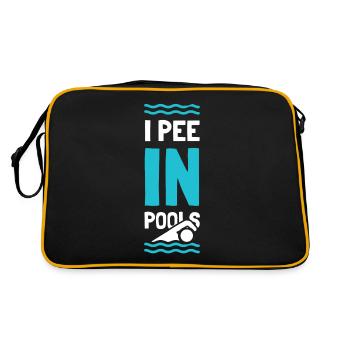 Swimmer Funny Swimming I Pee In Pools - Retro Bag - black/gold - Back