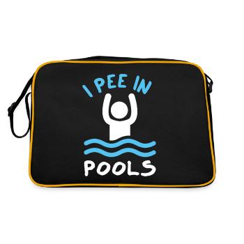 Swimmer Funny Swimming I Pee In Pools - Retro Bag - black/gold - Back