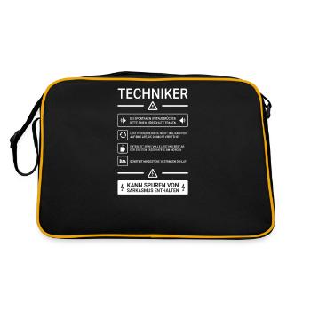 Staatlich geprüfter Techniker I Abschlussprüfung - Retro Tasche - Schwarz/Gold - Hinten