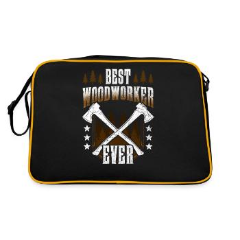 The Best Woodworker Ever Woodwork - Retro Bag - black/gold - Back