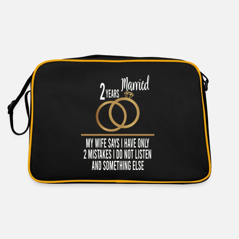 2.Jahr verheiratet nur 2 Fehler 2. Hochzeitstag - Retro Tasche - Schwarz/Gold