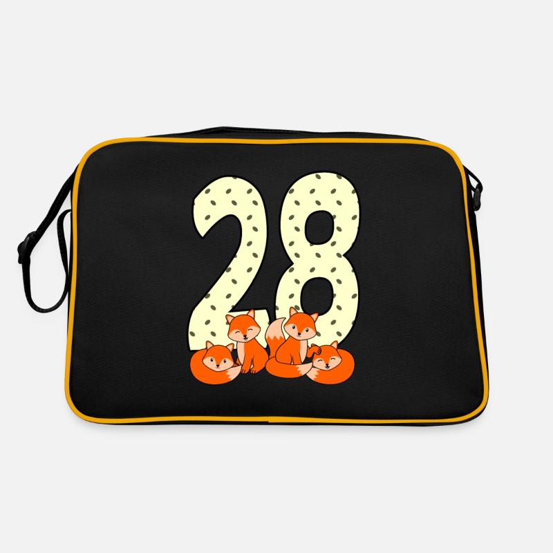 28. Geburtstag - Retro Tasche - Schwarz/Gold
