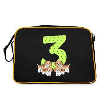 3ème anniversaire - Sac Retro - noir/or - Dos